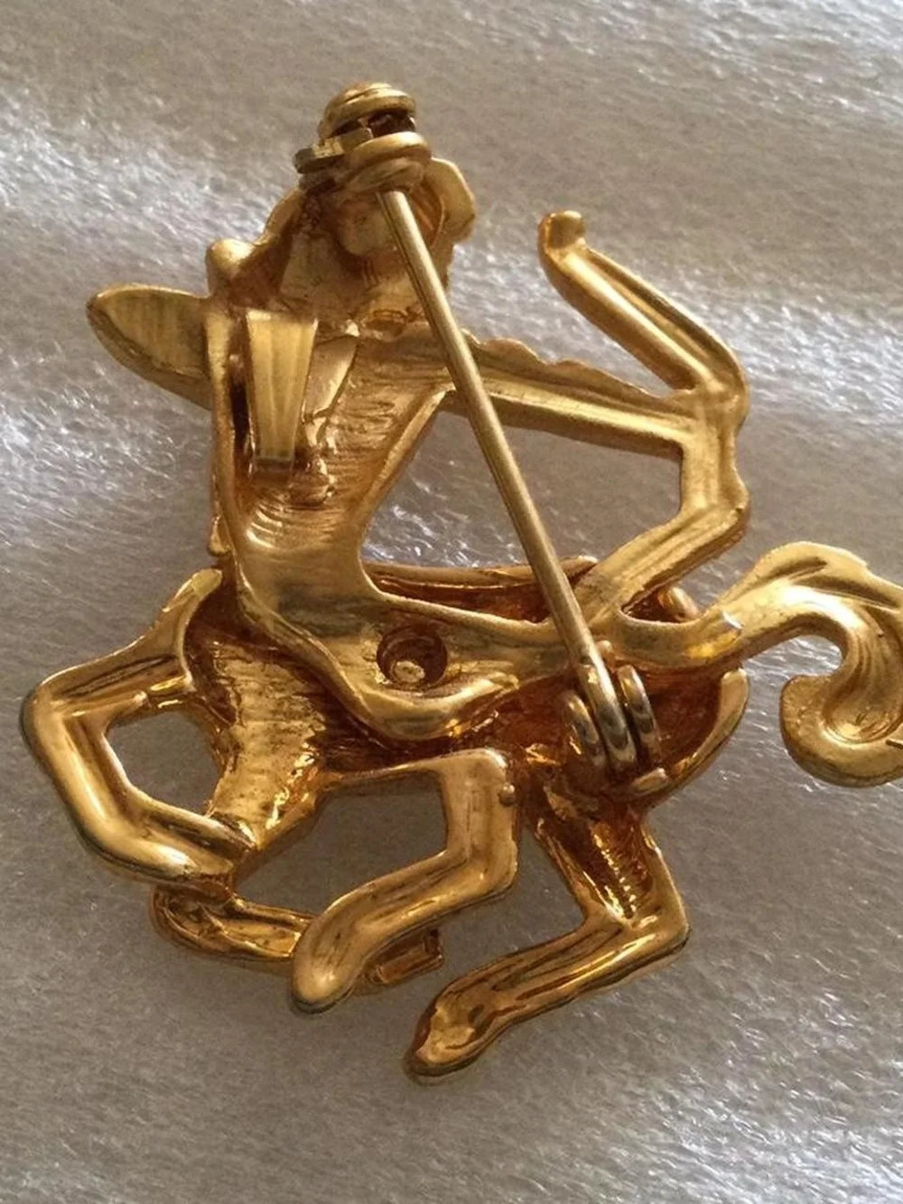 Gold-Tone Sagittarius Centaur Brooch